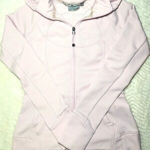 Athleta Soft Pink Zip-Up Hoodie *FEW SMALL PINHOLES*